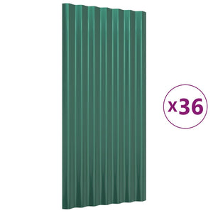 Dachpaneele Grün Verzinkt 80x36cm, 36 Stk.