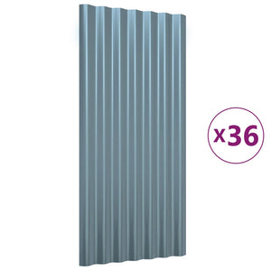 Dachpaneele Grau Verzinkt 80x36cm, 36 Stk.