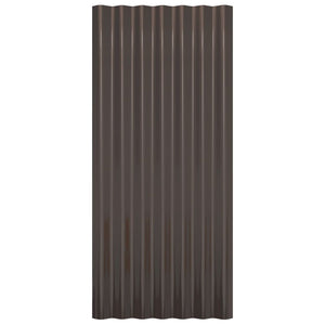 Dachpaneele, 36 Stk, Verzinkt, Braun, 80x36 cm