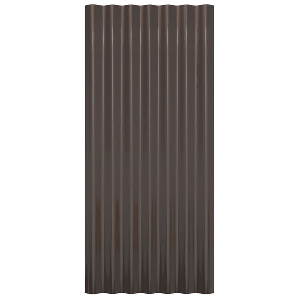Dachpaneele, 36 Stk, Verzinkt, Braun, 80x36 cm