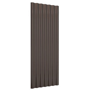 vidaXL Panneaux de toit 12 pcs. Acier galvanisé Marron 100x36 cm