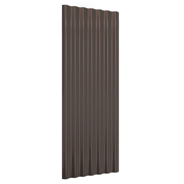 vidaXL Panneaux de toit 12 pcs. Acier galvanisé Marron 100x36 cm