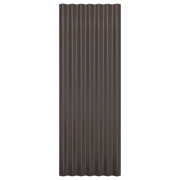 vidaXL Panneaux de toit 12 pcs. Acier galvanisé Marron 100x36 cm
