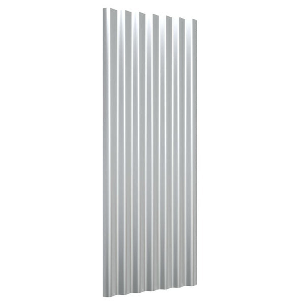Dachpaneele Stahlblech Silbern 100x36cm, 12 Stk.