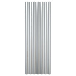 Dachpaneele Stahlblech Silbern 100x36cm, 12 Stk.