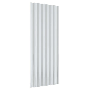 Dachpaneele Stahlblech Silbern 100x36cm, 12 Stk.