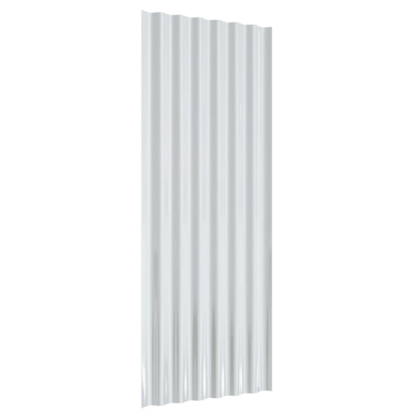 Dachpaneele Stahlblech Silbern 100x36cm, 12 Stk.