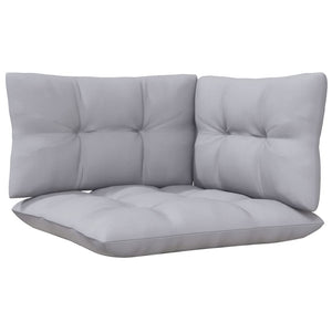 3-tlg. Garten-Lounge-Set mit Grauen Kissen Kiefernholz