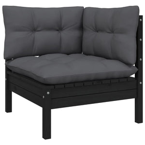 5-tlg. Garten-Lounge-Set mit Anthrazit Kissen Kiefernholz