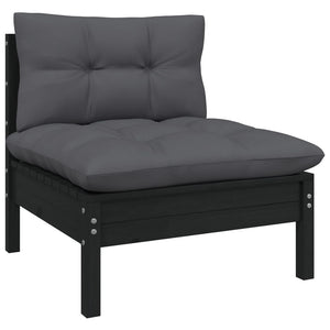 8-tlg. Garten-Lounge-Set mit Anthrazit Kissen Kiefernholz
