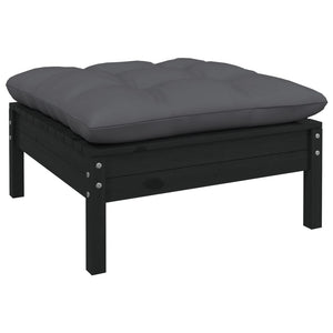 9-tlg. Garten-Lounge-Set mit Anthrazit Kissen Kiefernholz