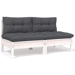 13-tlg. Garten-Lounge-Set mit Anthrazit Kissen Kiefernholz