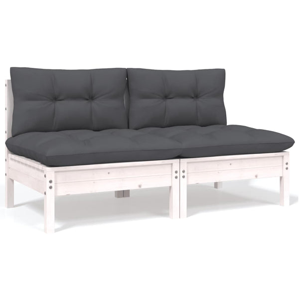 13-tlg. Garten-Lounge-Set mit Anthrazit Kissen Kiefernholz