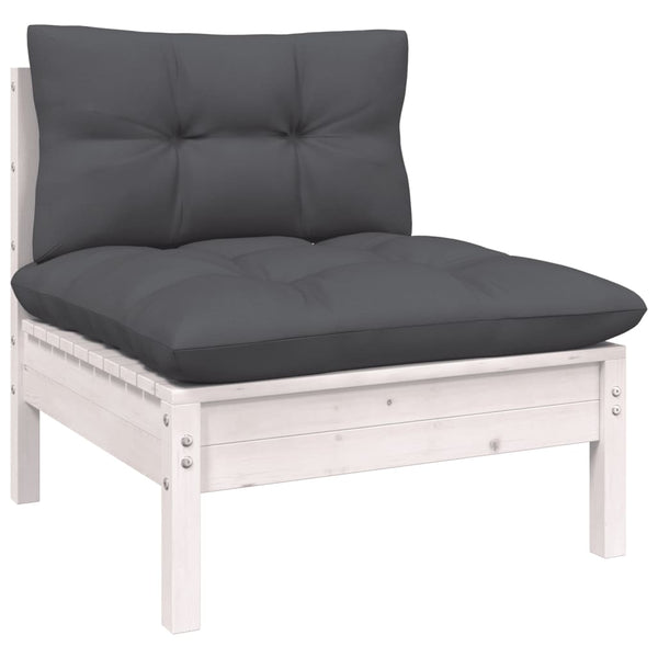 13-tlg. Garten-Lounge-Set mit Anthrazit Kissen Kiefernholz