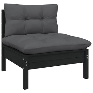 13-tlg. Garten-Lounge-Set mit Anthrazit Kissen Kiefernholz