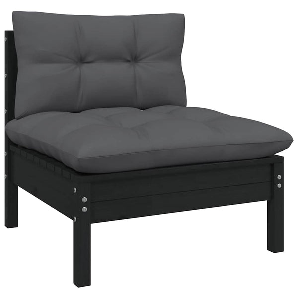 13-tlg. Garten-Lounge-Set mit Anthrazit Kissen Kiefernholz