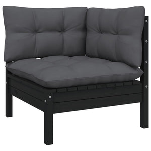 8-tlg. Garten-Lounge-Set mit Anthrazit Kissen Kiefernholz