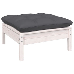9-tlg. Garten-Lounge-Set mit Anthrazit Kissen Kiefernholz