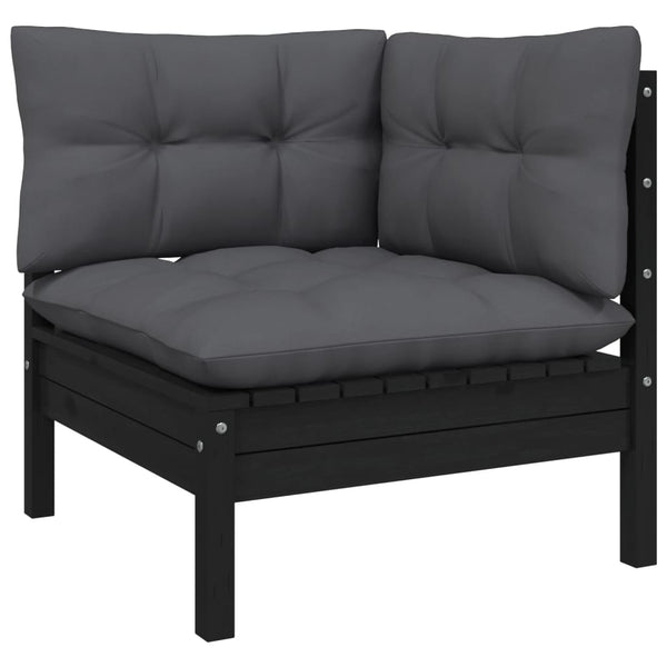 13-tlg. Garten-Lounge-Set mit Anthrazit Kissen Kiefernholz