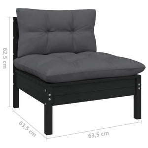 13-tlg. Garten-Lounge-Set mit Anthrazit Kissen Kiefernholz