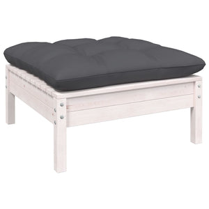 4-tlg. Garten-Lounge-Set mit Anthrazit Kissen Kiefernholz