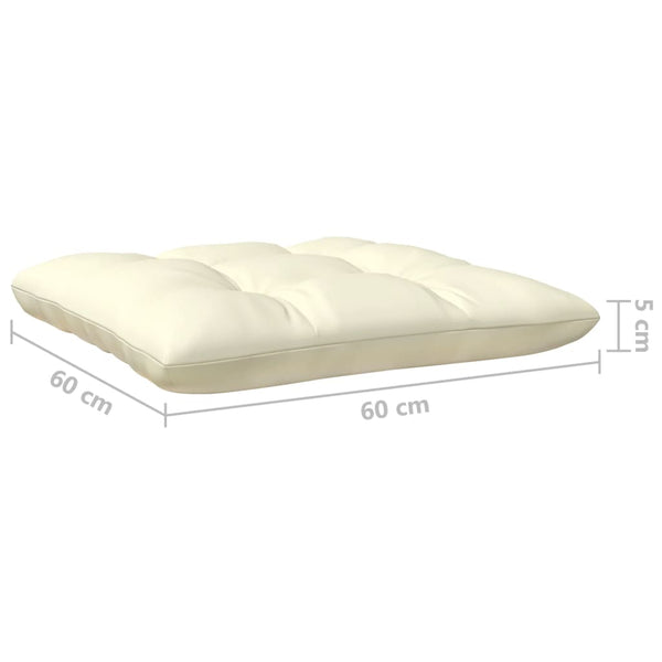 6-tlg. Garten-Lounge-Set mit Creme Kissen Kiefernholz