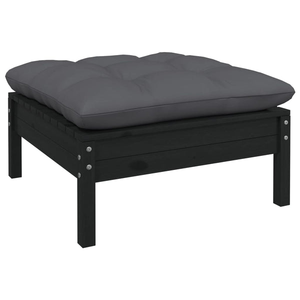 6-tlg. Garten-Lounge-Set mit Anthrazit Kissen Kiefernholz