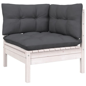 4-tlg. Garten-Lounge-Set mit Anthrazit Kissen Kiefernholz