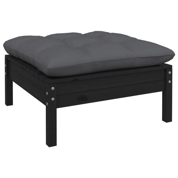 4-tlg. Garten-Lounge-Set mit Anthrazit Kissen Kiefernholz