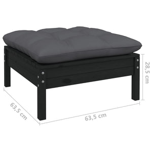 5-tlg. Garten-Lounge-Set mit Anthrazit Kissen Kiefernholz