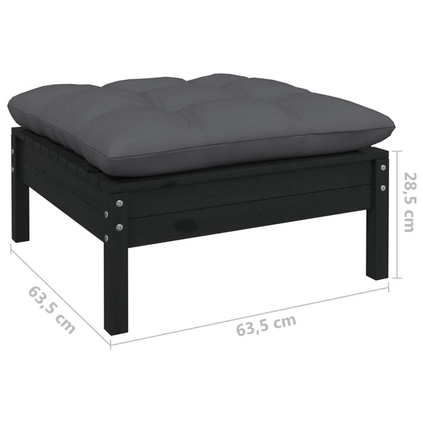5-tlg. Garten-Lounge-Set mit Anthrazit Kissen Kiefernholz