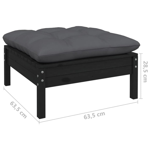 8-tlg. Garten-Lounge-Set mit Anthrazit Kissen Kiefernholz