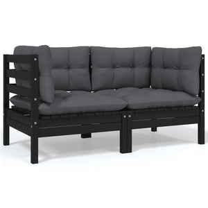 vidaXL Ensemble de salon de jardin 4 pcs avec coussins Bois de pin massif