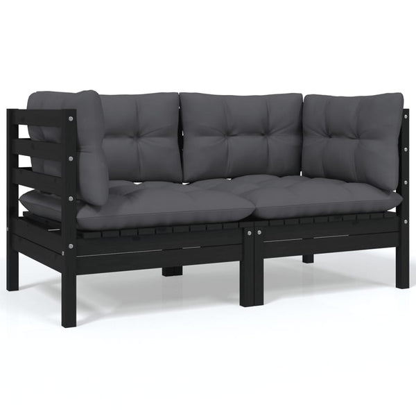 vidaXL Ensemble de salon de jardin 4 pcs avec coussins Bois de pin massif