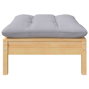 5-tlg. Garten-Lounge-Set mit Grauen Kissen Kiefer Massivholz