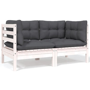 vidaXL Salon de jardin 4 pcs avec coussins, bois de pin massif