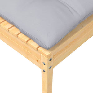 5-tlg. Garten-Lounge-Set mit Grauen Kissen Kiefer Massivholz