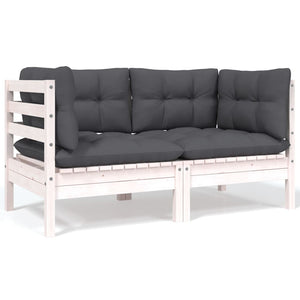 vidaXL Ensemble de salon de jardin 5 pcs avec coussins Bois de pin massif