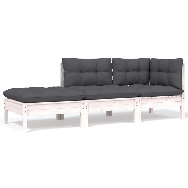 vidaXL Salon de jardin 6 pcs avec coussins Bois de pin massif
