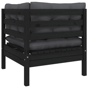 6-tlg. Garten-Lounge-Set mit Kissen Massivholz Kiefer