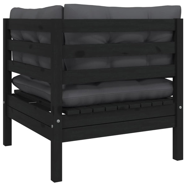 6-tlg. Garten-Lounge-Set mit Kissen Massivholz Kiefer