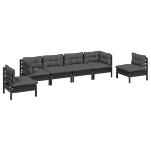 vidaXL Salon de jardin 6 pcs avec coussins Bois de pin massif