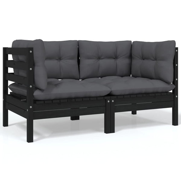7-tlg. Garten-Lounge-Set mit Kissen Kiefer Massivholz