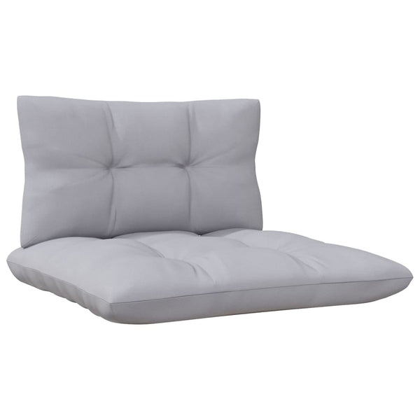 vidaXL Salon de jardin 7 pièces en pin massif avec coussins gris