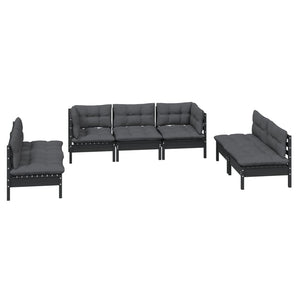 vidaXL Salon de jardin 7 pcs avec coussins en pin massif