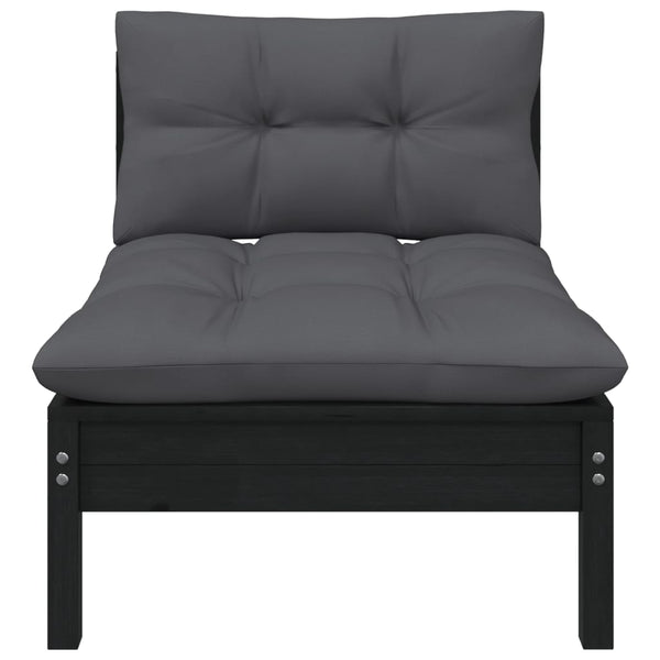 vidaXL Salon de jardin 7 pcs avec coussins en pin massif