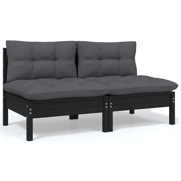 vidaXL Salon de jardin 7 pcs avec coussins en pin massif