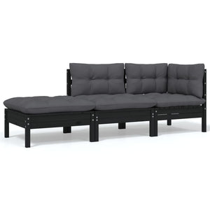 vidaXL Salon de jardin 8 pcs avec coussins, bois de pin massif