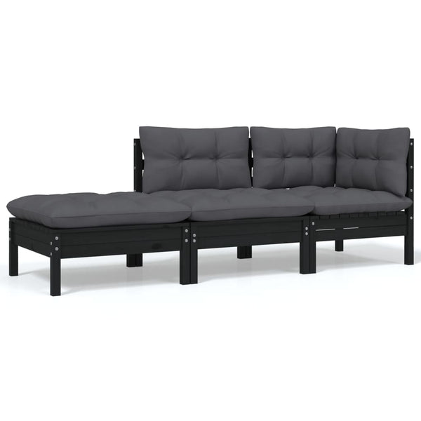 vidaXL Salon de jardin 8 pcs avec coussins, bois de pin massif