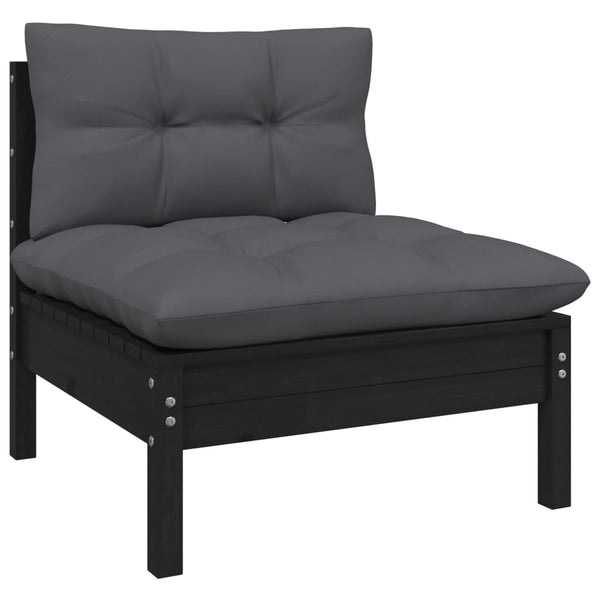 9-tlg. Garten-Lounge-Set mit Kissen Massivholz Kiefer
